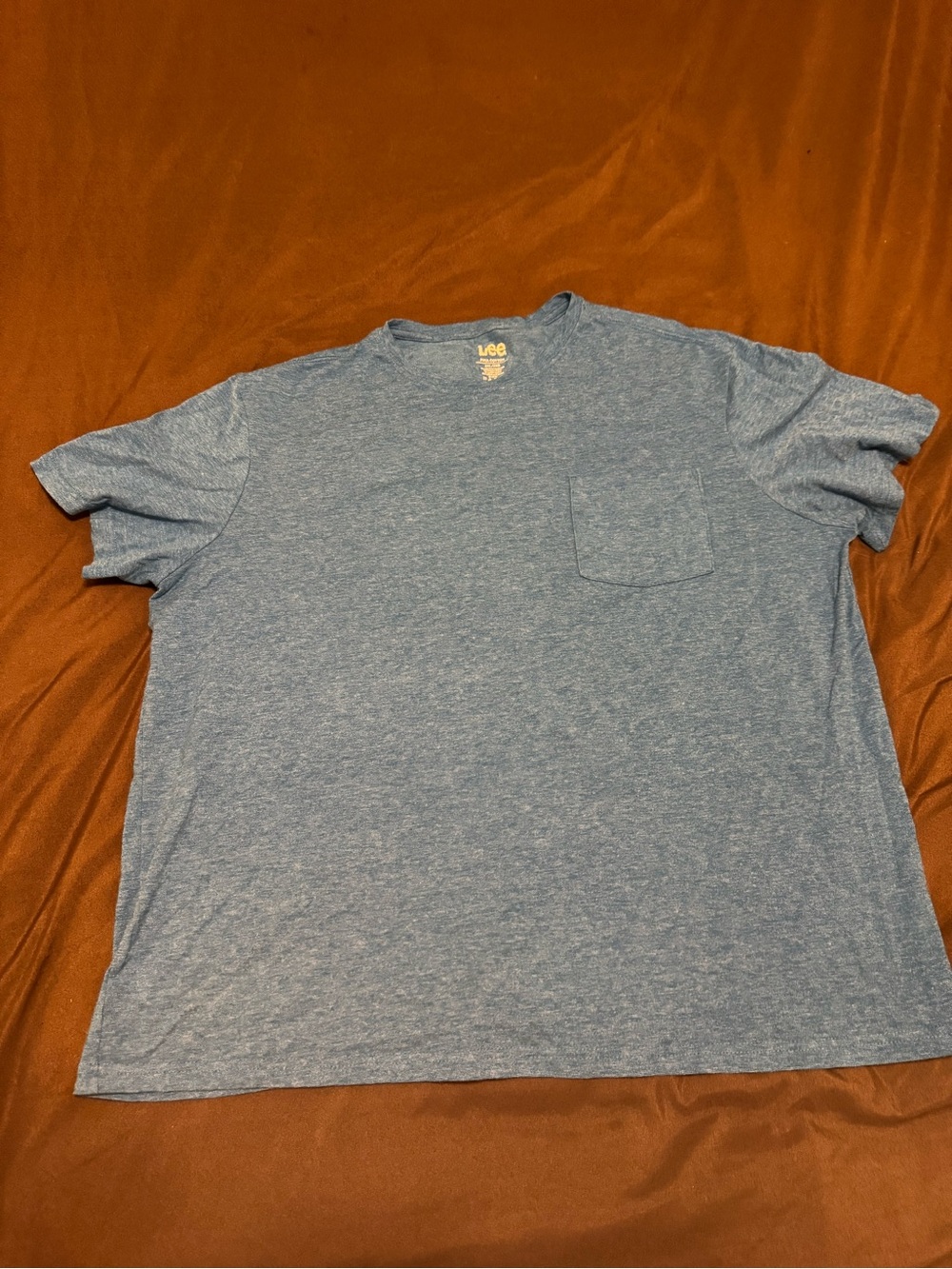 Lee Men's Heather Blue Short Sleeve Pocket Tee